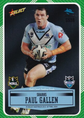 2012 NRL Champions Peeled Parallel Card - PSS038 Paul Gallen Cronulla Sharks