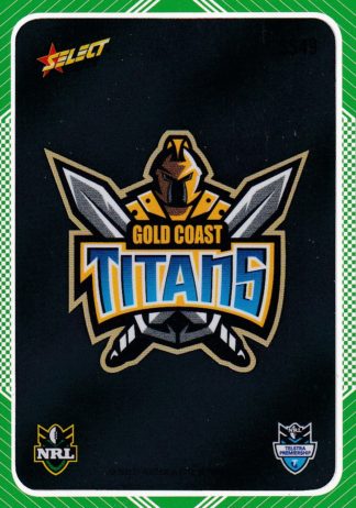 2012 NRL Champions Peeled Parallel Card - PSS049 Gold Coast Titans Logo