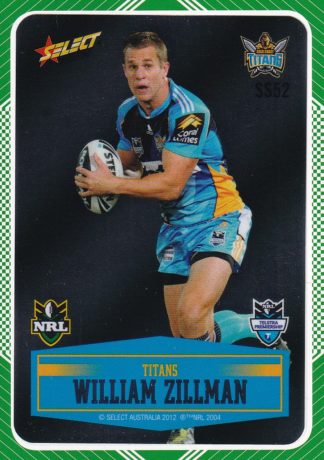 2012 NRL Champions Peeled Parallel Card - PSS052 William Zillman Gold Coast Titans