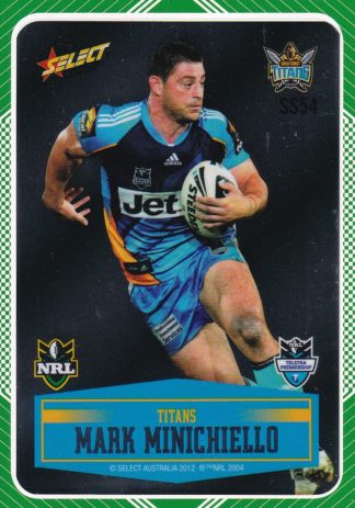 2012 NRL Champions Peeled Parallel Card - PSS054 Mark Minichiello Gold Coast Titans