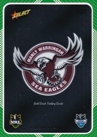 2012 NRL Champions Peeled Parallel Card - PSS061 Manly Sea Eagles Logo