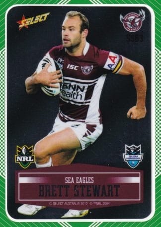 2012 NRL Champions Peeled Parallel Card - PSS063 Brett Stewart Manly Sea Eagles