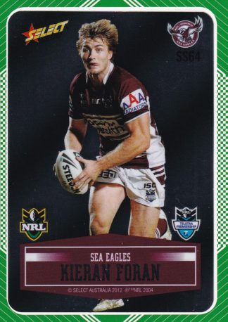 2012 NRL Champions Peeled Parallel Card - PSS064 Kieran Foran Manly Sea Eagles