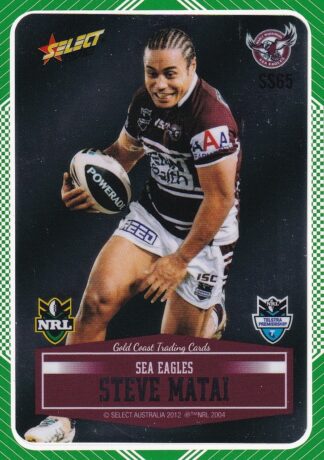 2012 NRL Champions Peeled Parallel Card - PSS065 Steve Matai Manly Sea Eagles