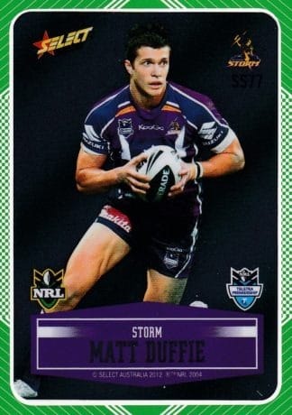 2012 NRL Champions Peeled Parallel Card - PSS077 Matt Duffie Melbourne Storm