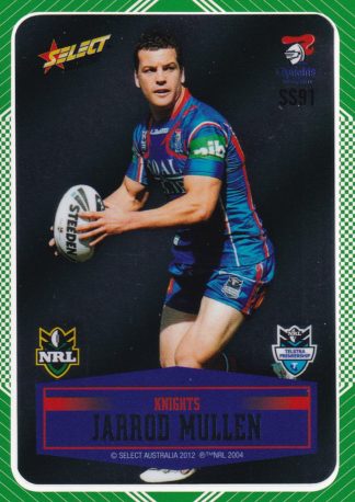 2012 NRL Champions Peeled Parallel Card - PSS091 Jarrod Mullen Newcastle Knights