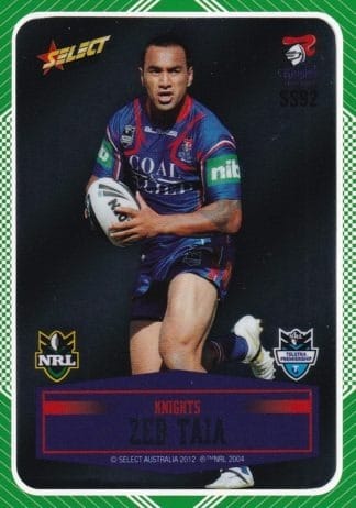 2012 NRL Champions Peeled Parallel Card - PSS092 Zeb Taia Newcastle Knights