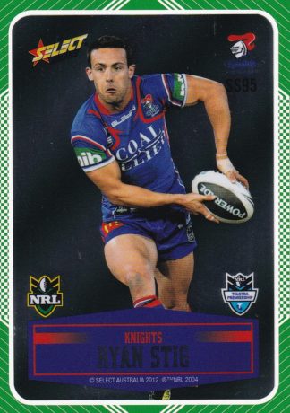 2012 NRL Champions Peeled Parallel Card - PSS095 Ryan Stig Newcastle Knights
