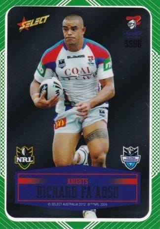 2012 NRL Champions Peeled Parallel Card - PSS096 Richard Fa'aoso Newcastle Knights
