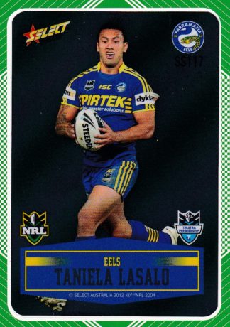 2012 NRL Champions Peeled Parallel Card - PSS117 Taniela Lasalo Parramatta Eels