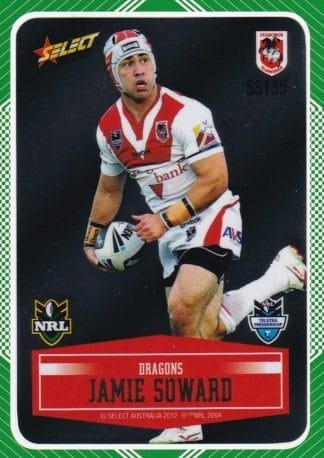 2012 NRL Champions Peeled Parallel Card - PSS135 Jamie Soward St George Dragons