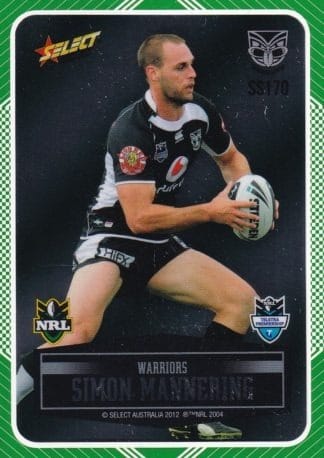 2012 NRL Champions Peeled Parallel Card - PSS170 Simon Mannering Warriors