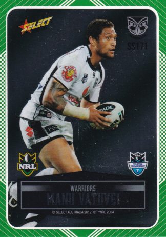 2012 NRL Champions Peeled Parallel Card - PSS171 Manu Vatuvei Warriors
