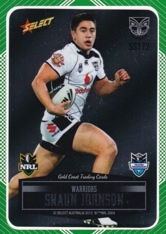 2012 NRL Champions Peeled Parallel Card - PSS172 Shaun Johnson Warriors