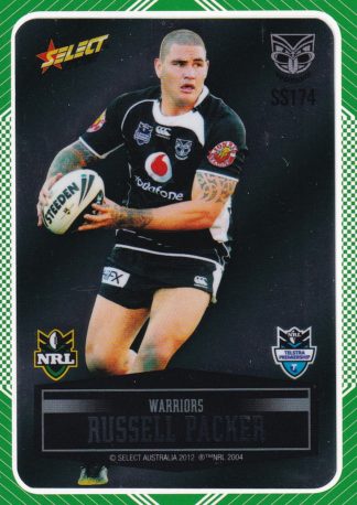 2012 NRL Champions Peeled Parallel Card - PSS174 Russell Packer Warriors