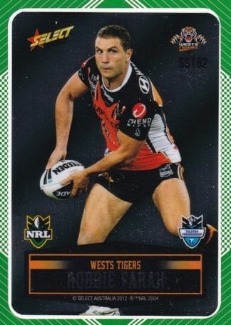 2012 NRL Champions Peeled Parallel Card - PSS182 Robbie Farah Wests Tigers