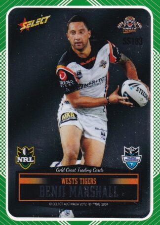 2012 NRL Champions Peeled Parallel Card - PSS183 Benji Marshall Wests Tigers