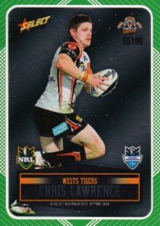2012 NRL Champions Peeled Parallel Card - PSS190 Chris Lawrence Wests Tigers