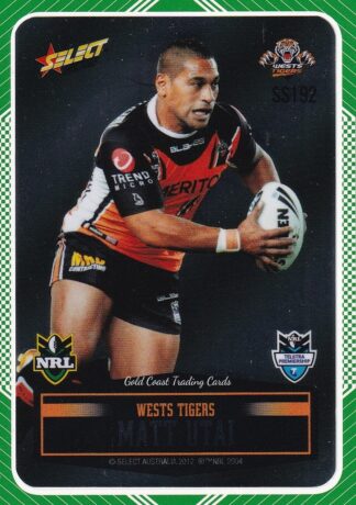 2012 NRL Champions Peeled Parallel Card - PSS192 Matt Utai Wests Tigers