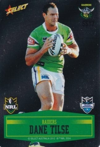 2012 NRL Champions Unpeeled Parallel Card - SS017 Dane Tilse Canberra Raiders