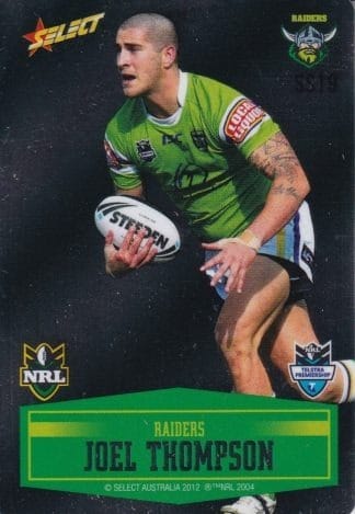 2012 NRL Champions Unpeeled Parallel Card - SS019 Joel Thompson Canberra Raiders