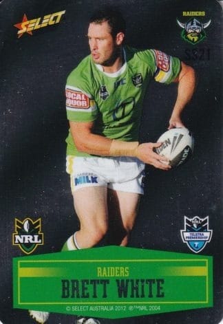 2012 NRL Champions Unpeeled Parallel Card - SS021 Brett White Canberra Raiders