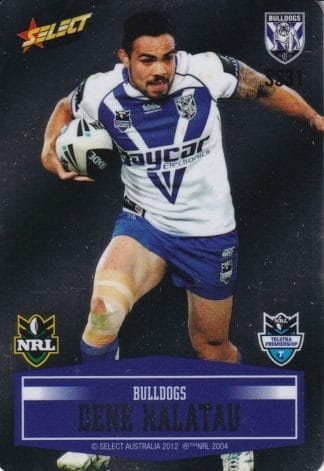 2012 NRL Champions Unpeeled Parallel Card - SS031 Dene Halatau Canterbury Bulldogs