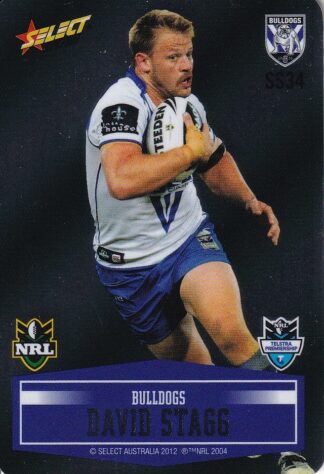 2012 NRL Champions Unpeeled Parallel Card - SS034 David Stagg Canterbury Bulldogs