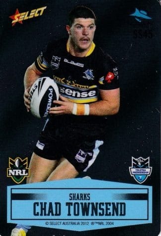 2012 NRL Champions Unpeeled Parallel Card - SS045 Chad Townsend Cronulla Sharks