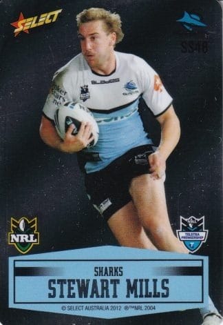 2012 NRL Champions Unpeeled Parallel Card - SS048 Stewart Mills Cronulla Sharks