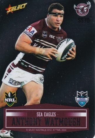 2012 NRL Champions Unpeeled Parallel Card - SS070 Anthony Watmough Manly Sea Eagles