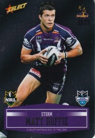2012 NRL Champions Unpeeled Parallel Card - SS077 Matt Duffie Melbourne Storm