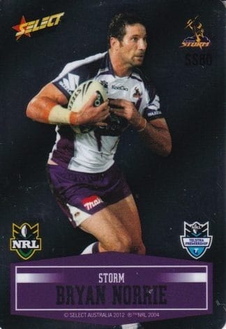 2012 NRL Champions Unpeeled Parallel Card - SS080 Bryan Norrie Melbourne Storm