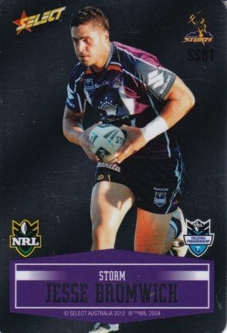 2012 NRL Champions Unpeeled Parallel Card - SS081 Jesse Bromwich Melbourne Storm