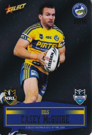 2012 NRL Champions Unpeeled Parallel Card - SS116 Casey McGuire Parramatta Eels