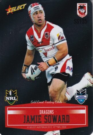 2012 NRL Champions Unpeeled Parallel Card - SS135 Jamie Soward St George Dragons