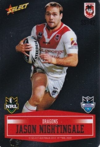 2012 NRL Champions Unpeeled Parallel Card - SS142 Jason Nightingale St George Dragons