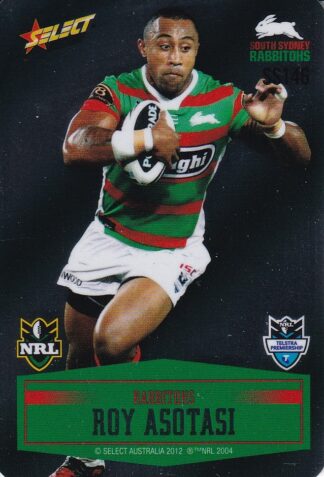 2012 NRL Champions Unpeeled Parallel Card - SS146 Roy Asotasi South Sydney Rabbitohs