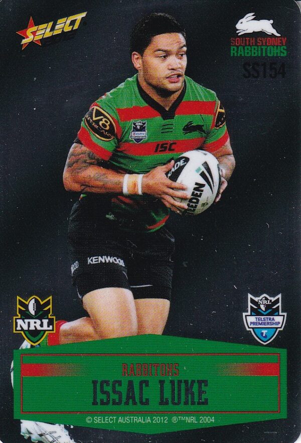 2012 NRL Champions Unpeeled Parallel Card - SS154 Issac Luke South Sydney Rabbitohs