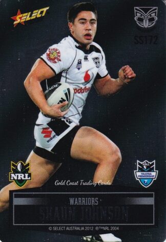 2012 NRL Champions Unpeeled Parallel Card - SS172 Shaun Johnson Warriors