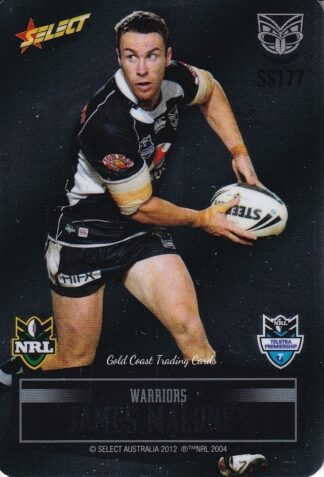 2012 NRL Champions Unpeeled Parallel Card - SS177 James Maloney Warriors