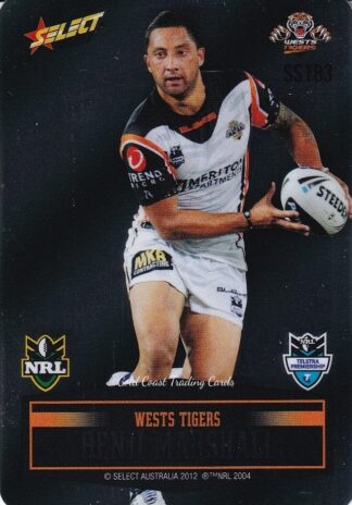 2012 NRL Champions Unpeeled Parallel Card - SS183 Benji Marshall Wests Tigers