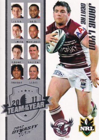 2012 NRL Dynasty Team Of The Year - TY3 Jamie Lyon Manly Sea Eagles