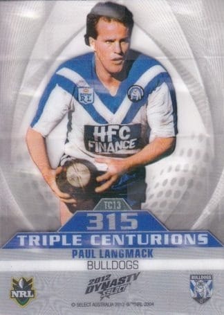 2012 NRL Dynasty Triple Centurion - TC13 Paul Langmack Canterbury Bulldogs