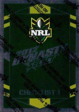 2012 NRL Dynasty Upside Down Silver Parallel - USP001 Checklist #1