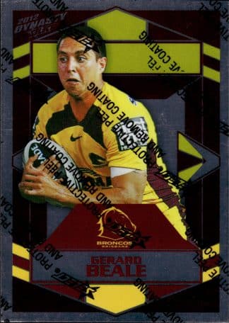 2012 NRL Dynasty Upside Down Silver Parallel - USP005 Gerard Beale Brisbane Broncos