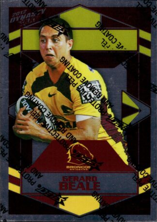 2012 NRL Dynasty Upside Down Silver Parallel - USP005 Gerard Beale Brisbane Broncos