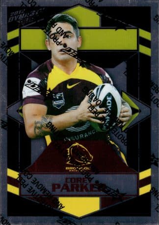 2012 NRL Dynasty Upside Down Silver Parallel - USP012 Corey Parker Brisbane Broncos