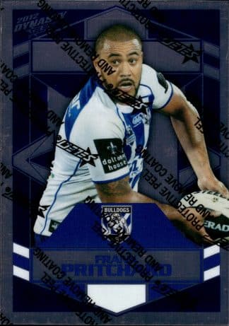2012 NRL Dynasty Upside Down Silver Parallel - USP037 Frank Pritchard Canterbury Bulldogs