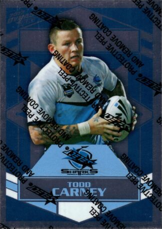 2012 NRL Dynasty Upside Down Silver Parallel - USP042 Todd Carney Cronulla Sharks